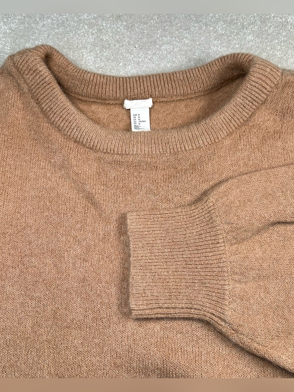 H&M Sweater Tan Mohair Wool Blend Women's Medium